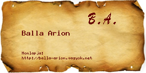 Balla Arion névjegykártya