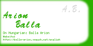arion balla business card